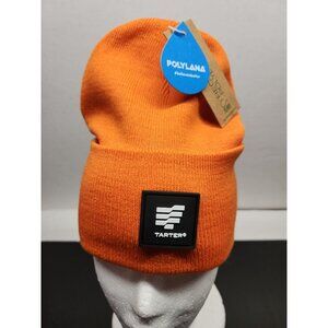 Orange Knit Tarter Ski Cap by Polylana Beanie Cuffed Hat - New with Tags